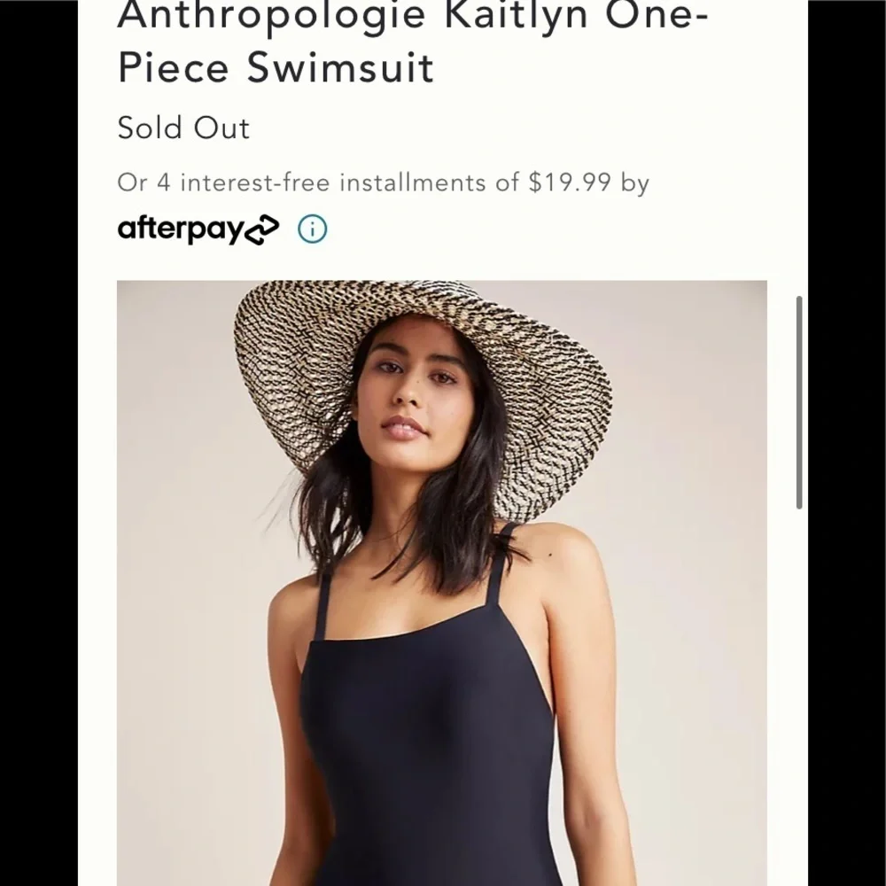 NWT Anthropologie Kaitlyn One piece swim Black S